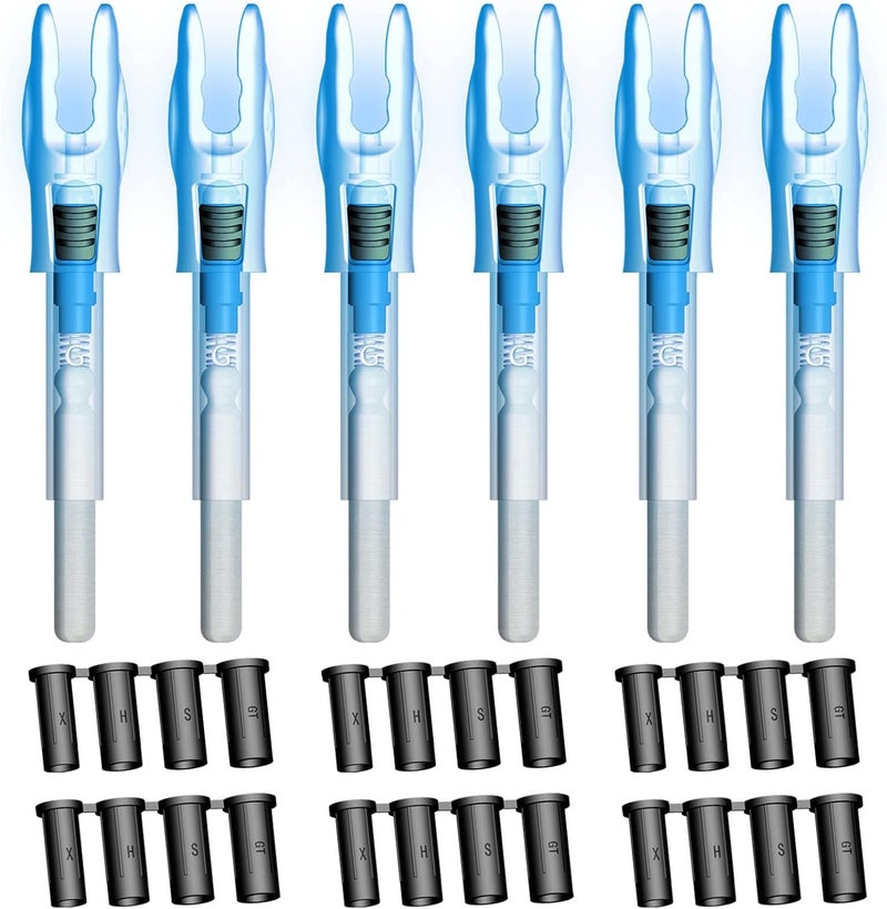 Linpeng 6PCS G Lighted Nocks for Arrows .165 .204 .233 .244 .246 with ON/Off Switch with X, H, S, GT Bushings LED Arrow Nocks - Image 1